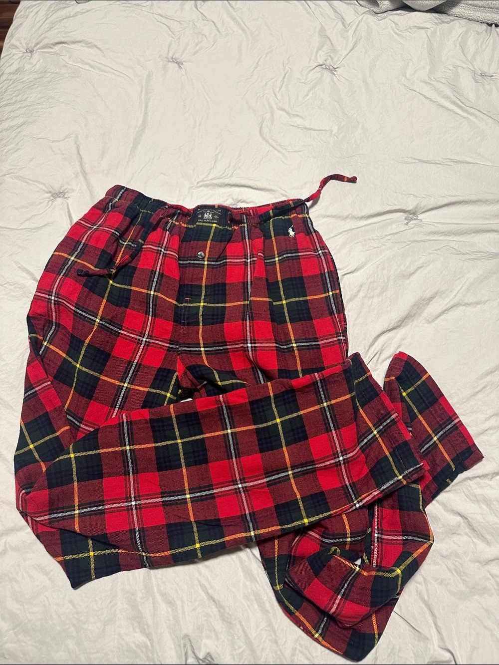 Polo by Ralph Lauren Red Black Plaid pyjama pants with Yellow Accents
